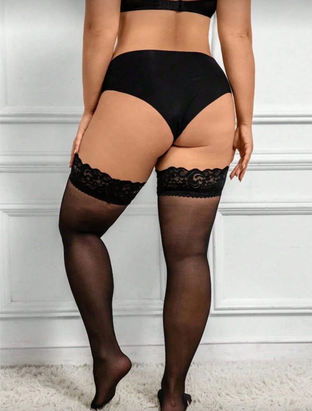 Medias negras encaje Talla Plus