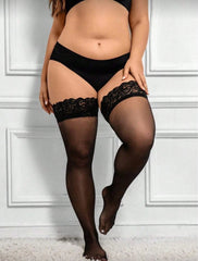 Medias negras encaje Talla Plus