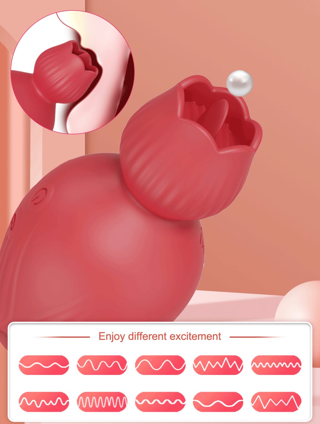 Juguete succionador y lamedor Rosa