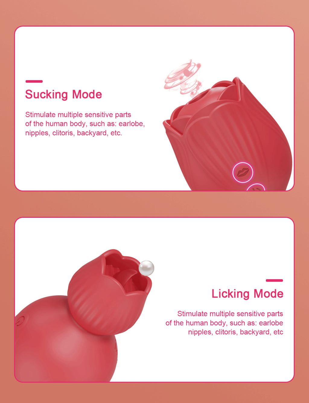 Juguete succionador y lamedor Rosa