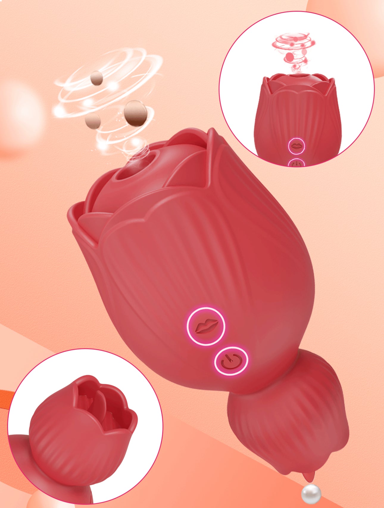 Juguete succionador y lamedor Rosa