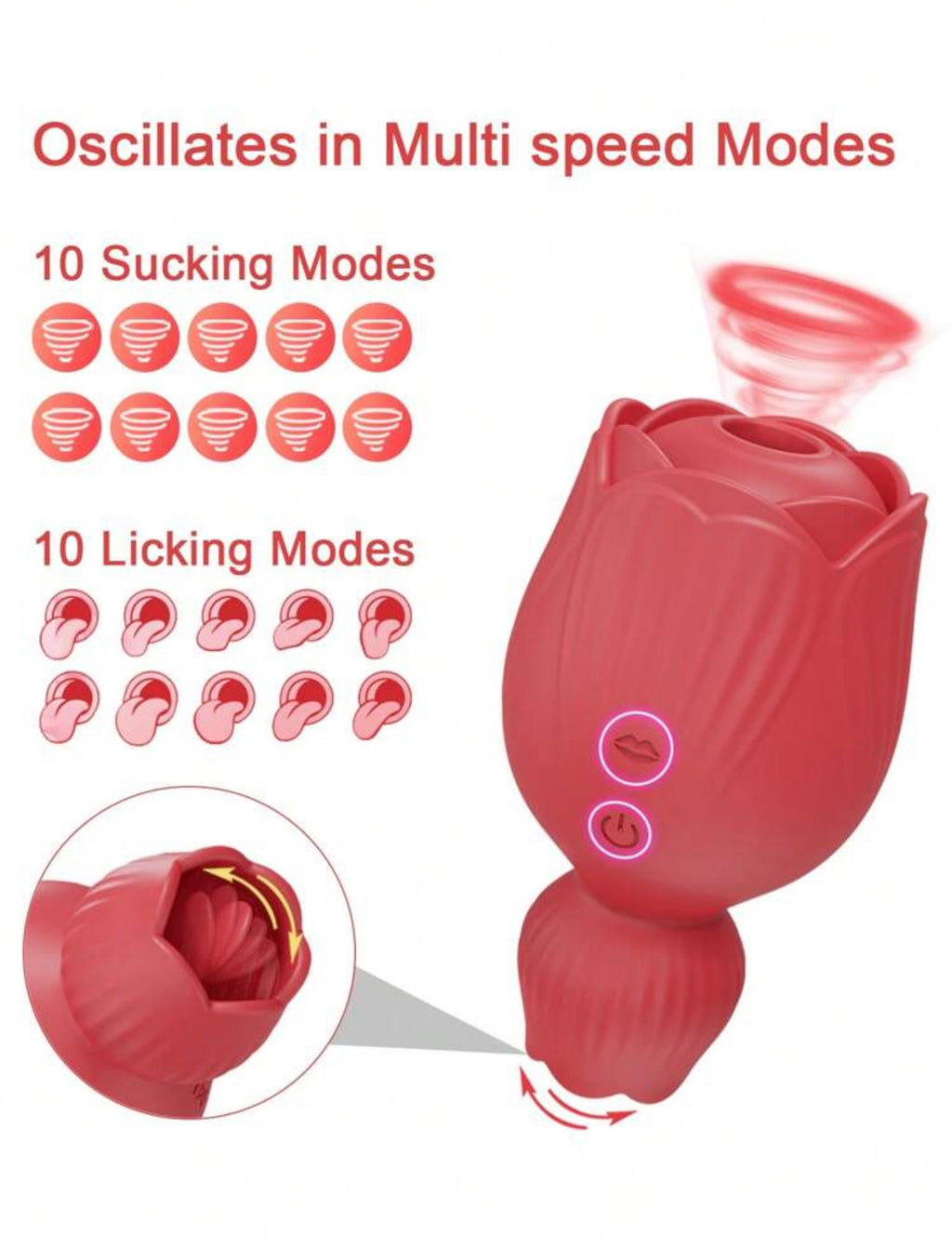 Juguete succionador y lamedor Rosa